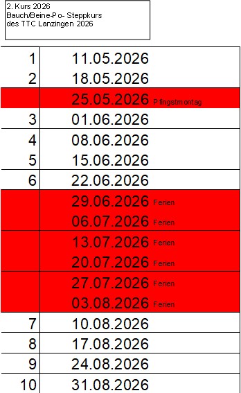 Termine Kurs 2 26